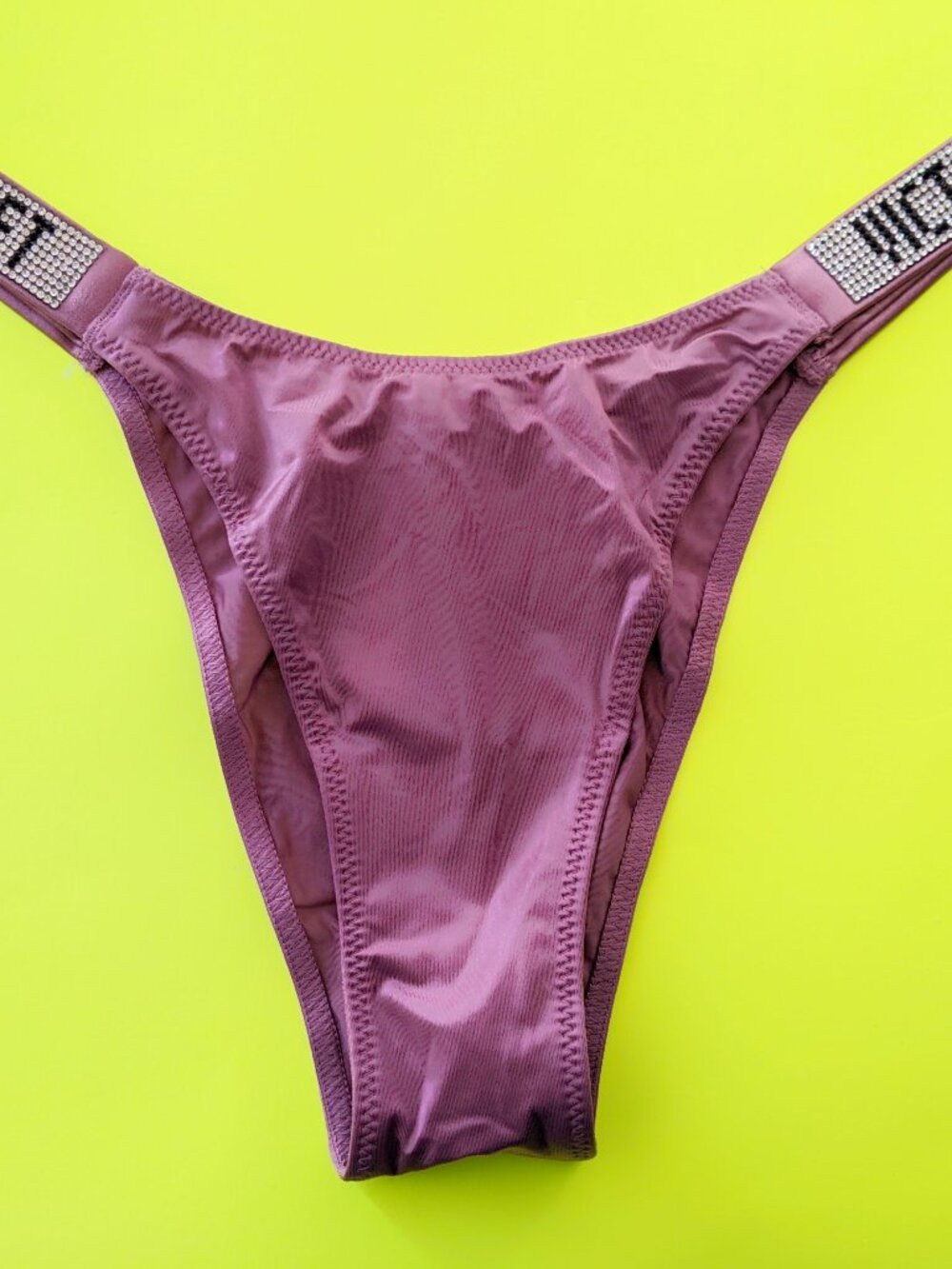 Victoria's Secret Very Sexy RHINESTONE Shine Logo Size S Brazilian Panty